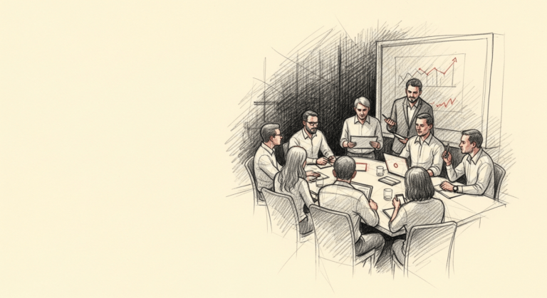 Hero image for: startup accelerator cohort session, mentors and founders around a table, dark background, sharp lighting